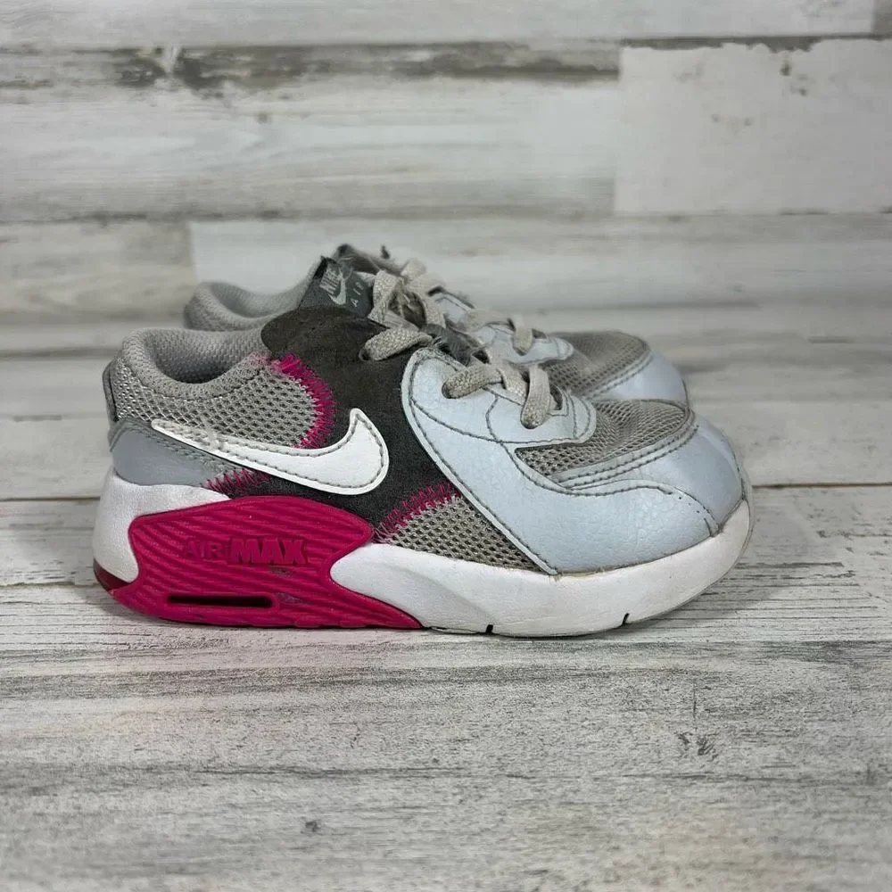 Nike Air Max 90 Emcee LTR Shoes Gray Purple‎ Toddler Kid's Sneakers US 9C
